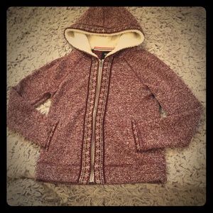 Sheepskin lined hoodie